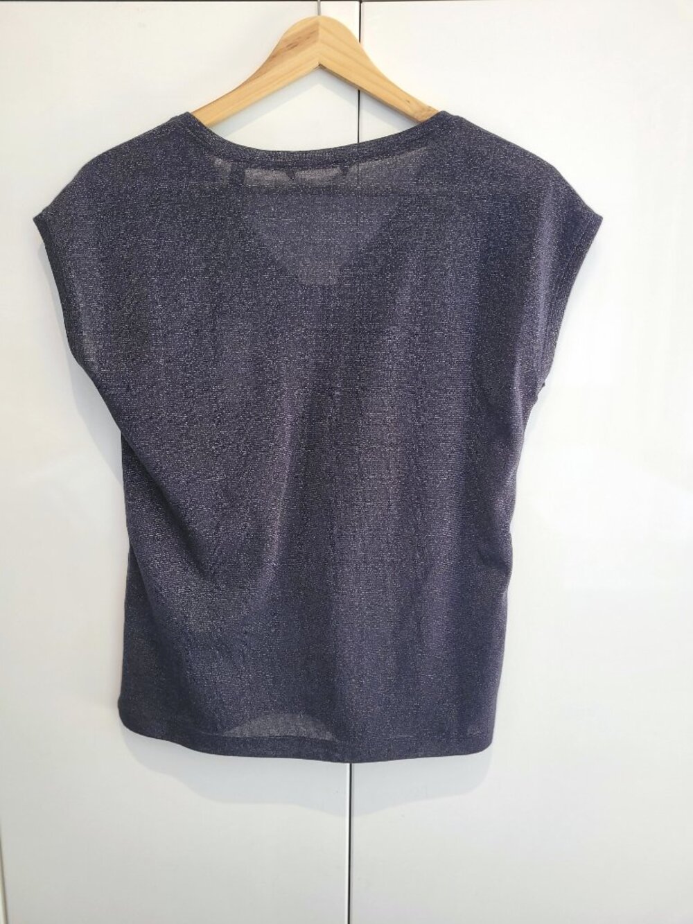 NWT Only ONLSilvery Lurex Top Navy Blue or "Night Sky" Style #15136069 Size S - Picture 7 of 9